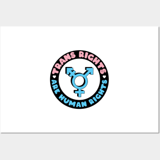 Trans Rights are Human Rights - Badge Design - Blue Posters and Art